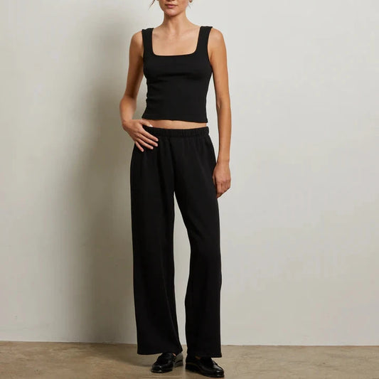 Nora French Terry Pant - True Black