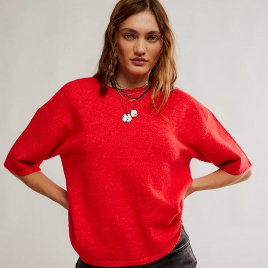 Margot Sweater Tee - Cherry Pop