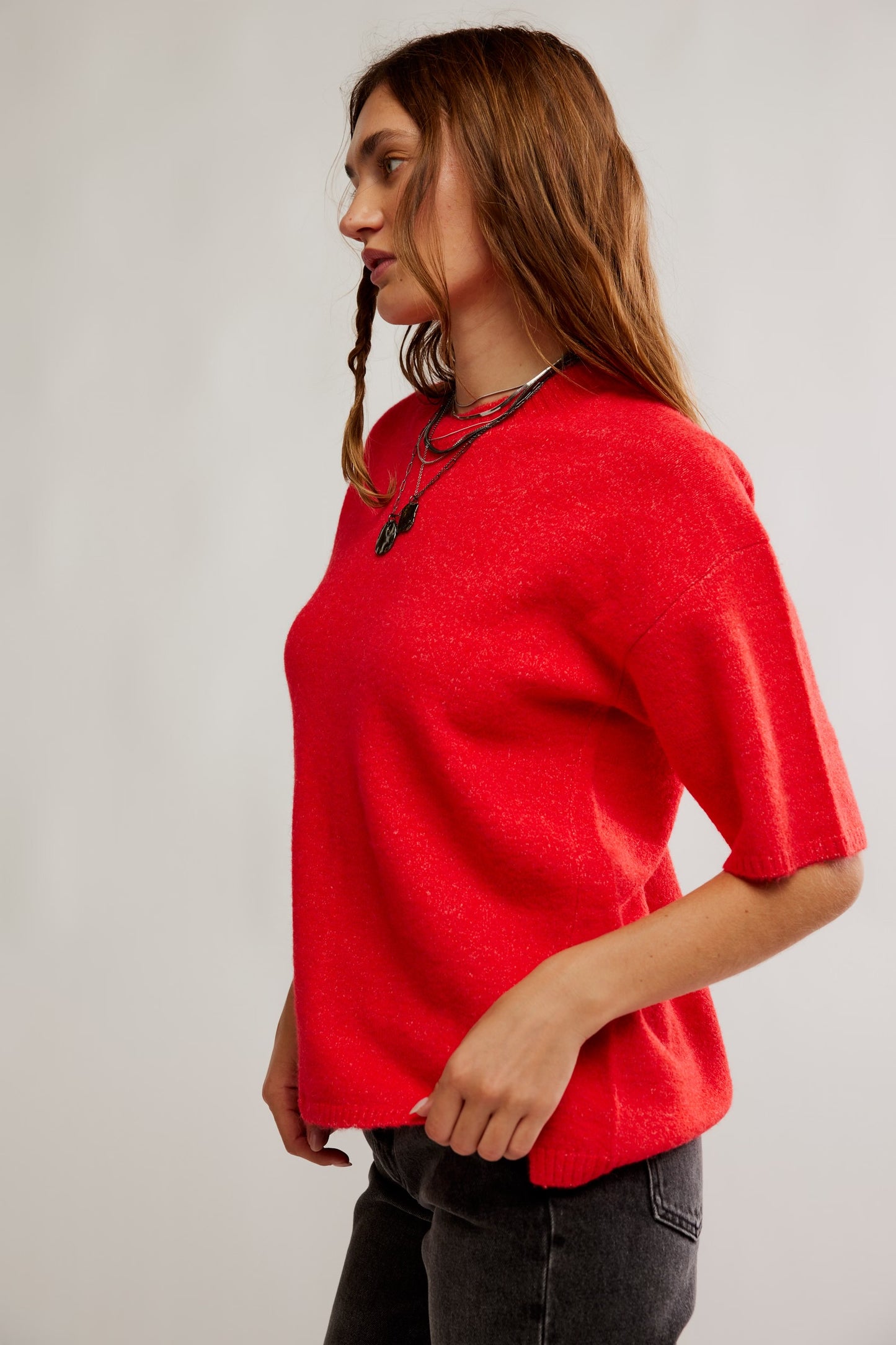 Margot Sweater Tee - Cherry Pop