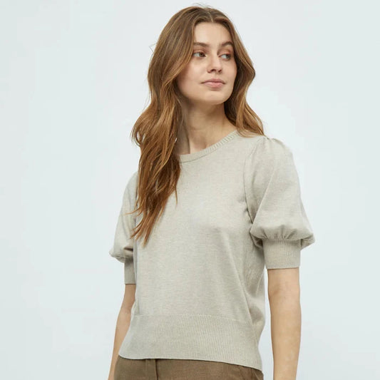 Liva Knit Tee - Sand Grey