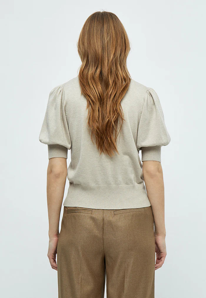 Liva Knit Tee - Sand Grey