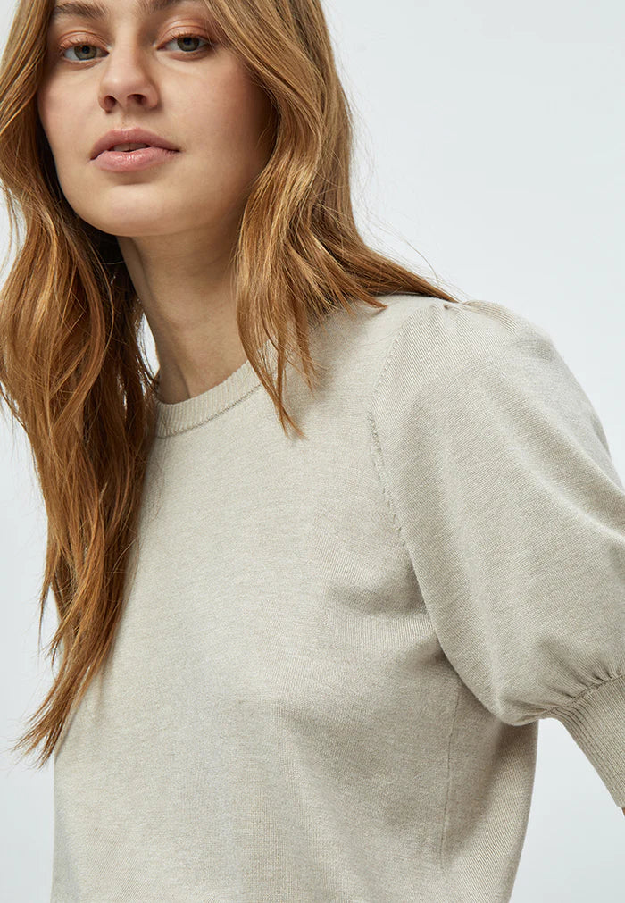 Liva Knit Tee - Sand Grey