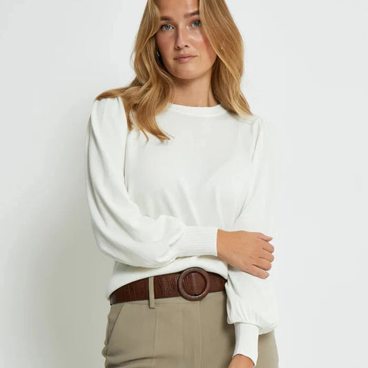 Liva Long Sleeve Pullover - Broken White