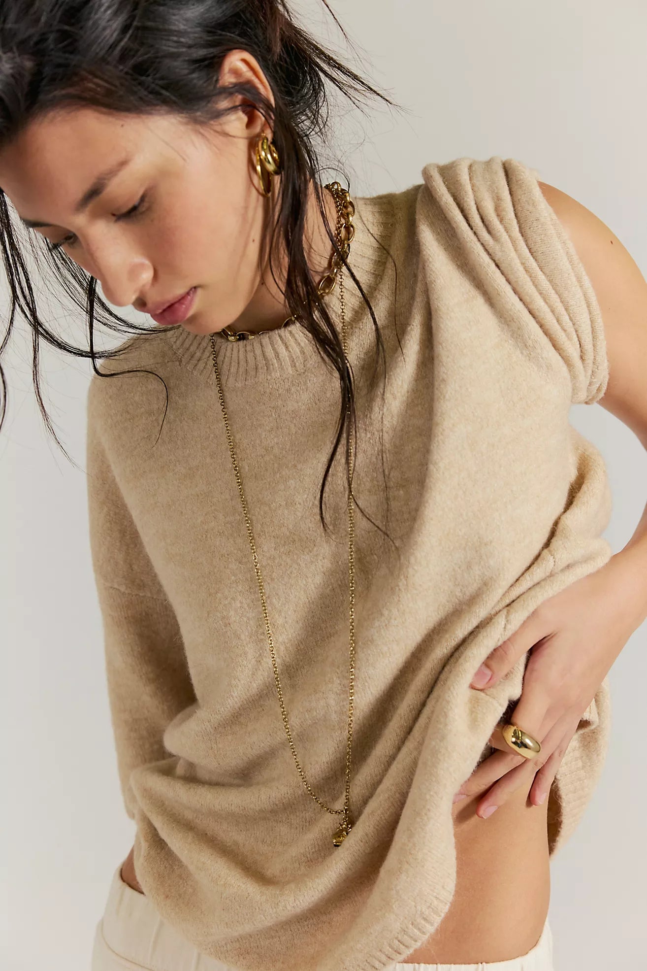 Margot Sweater Tee - Pearl Melange