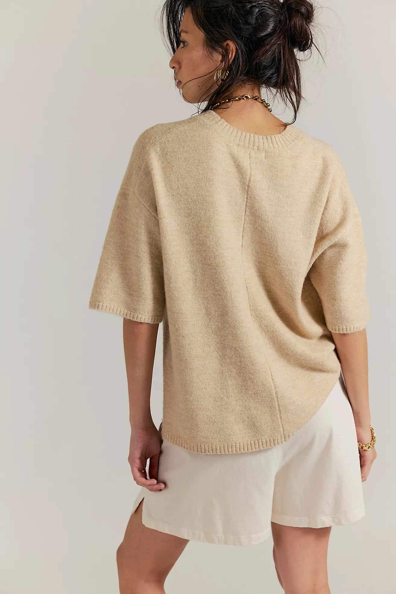Margot Sweater Tee - Pearl Melange