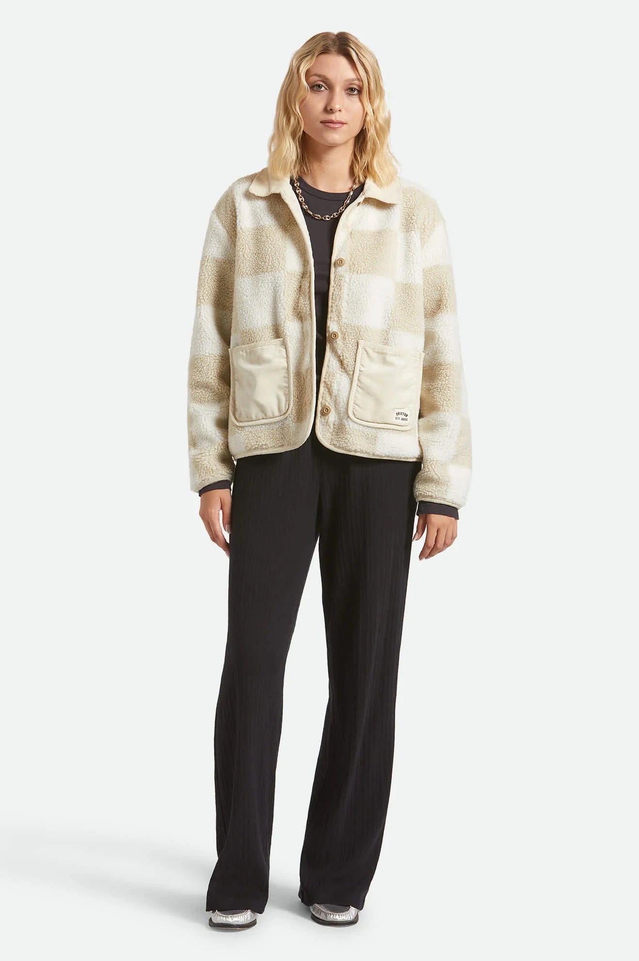 Delilah Sherpa Jacket - White/Natural
