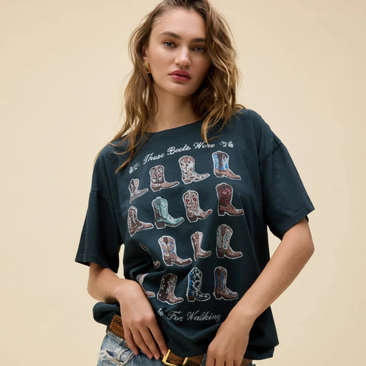 Boots For Walking Merch Tee - Vintage Black
