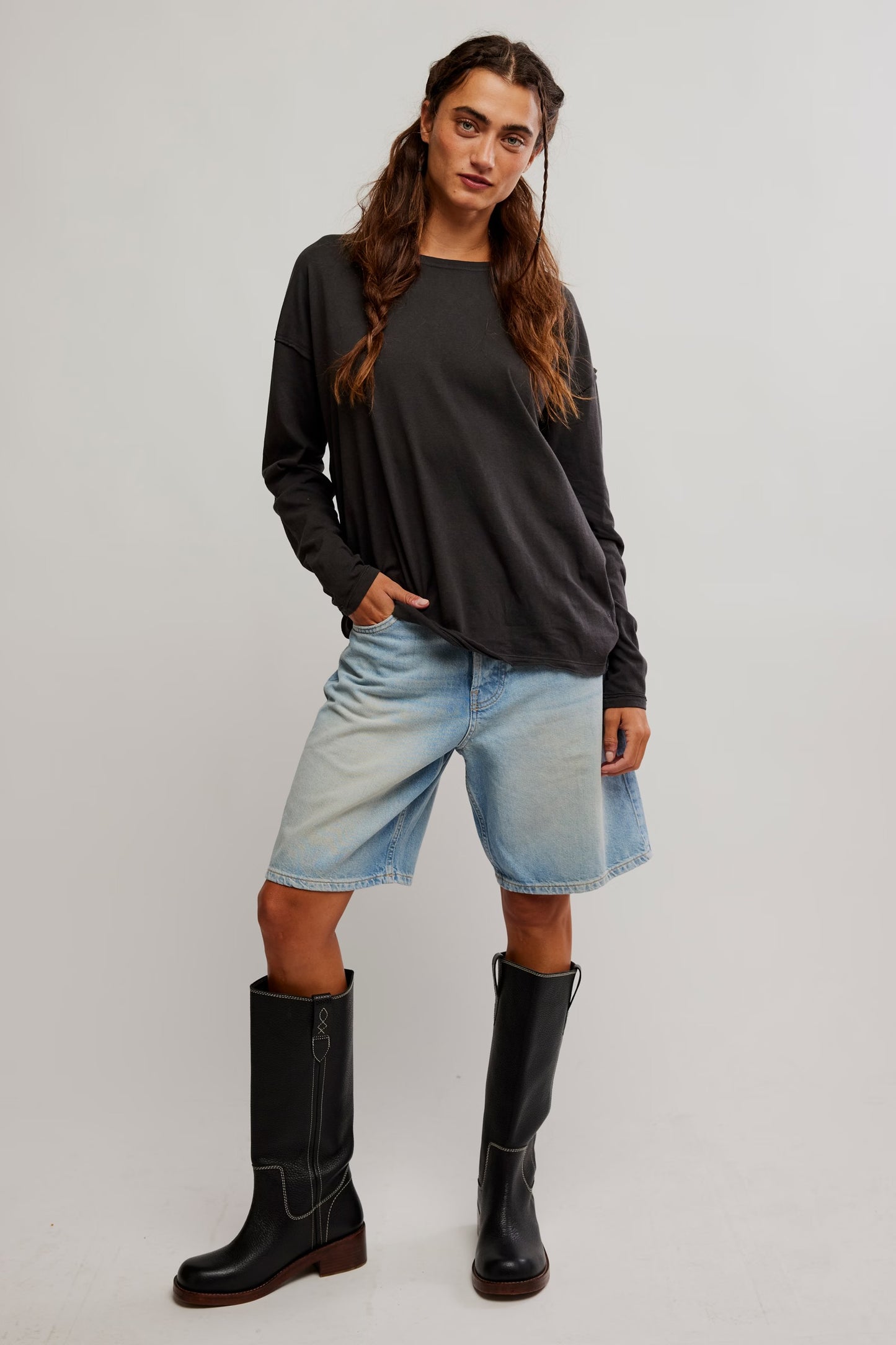 Nina Long Sleeve Tee - Black
