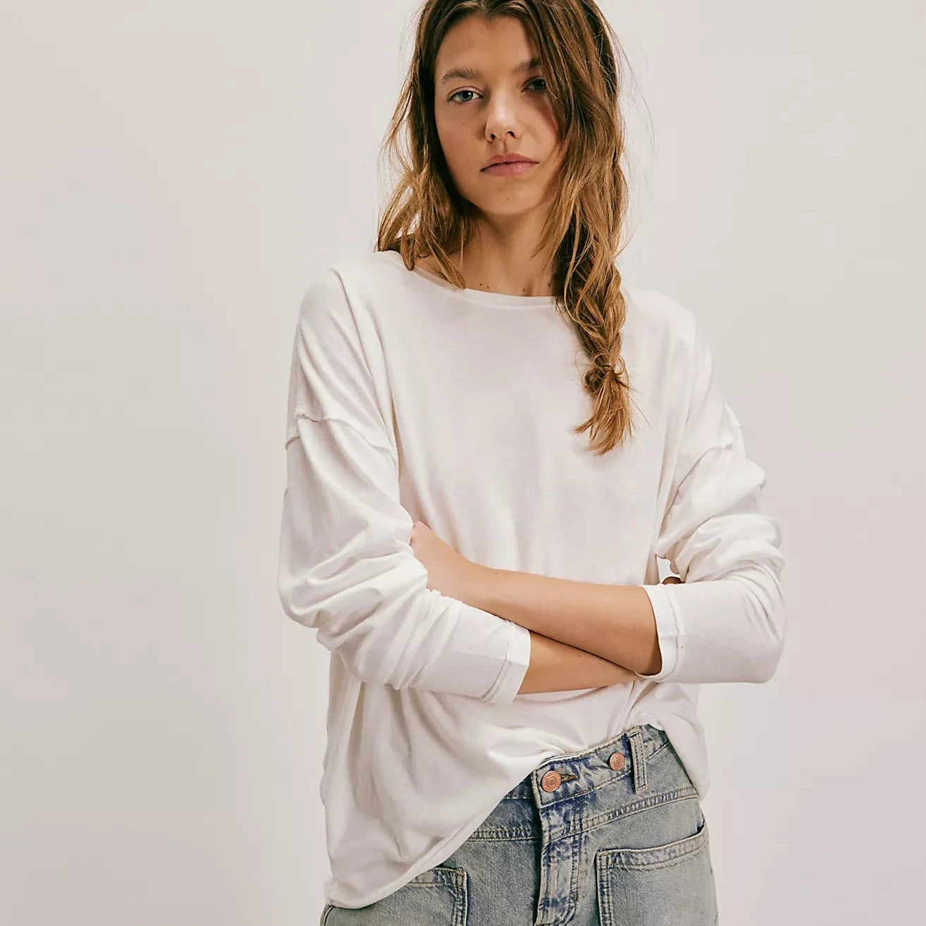 Nina Long Sleeve Tee - Ivory