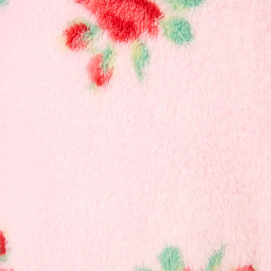Rose Print Plush Robe
