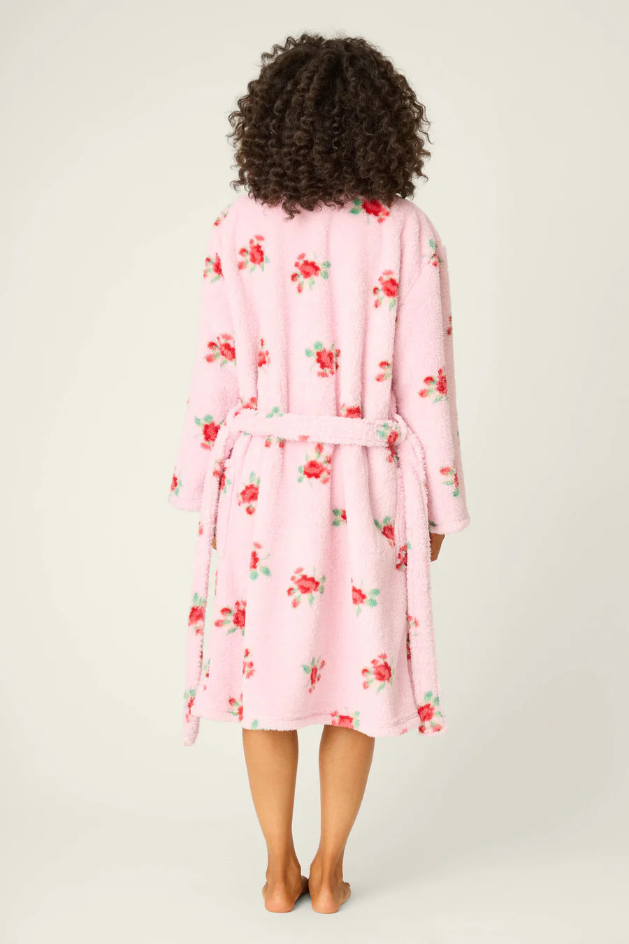 Rose Print Plush Robe