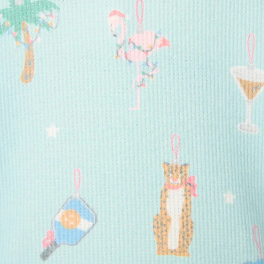 Boyfriend Ornament Boxer Shorts Set - Light Mint