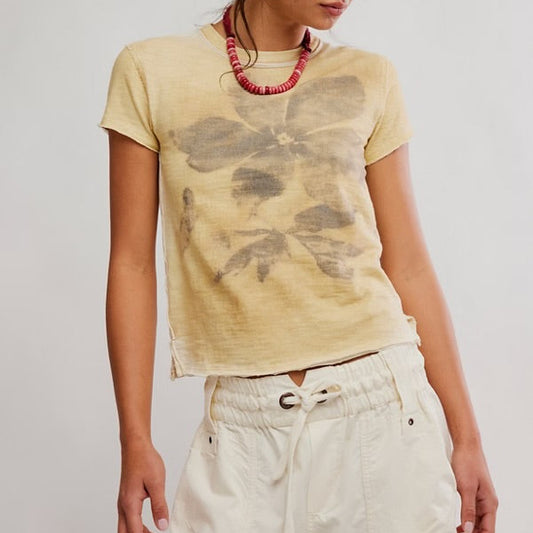 Wall Flower Tee - Washed Tea