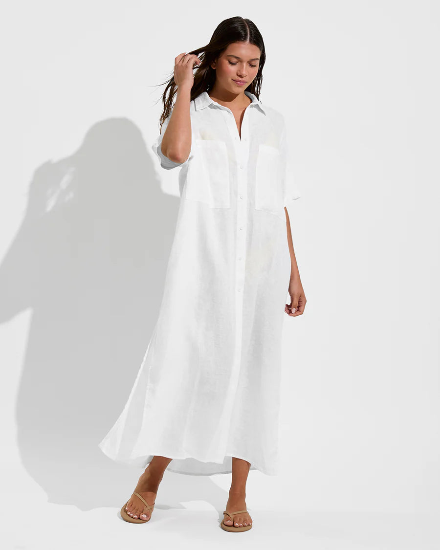 Getaway Shirt Dress - White