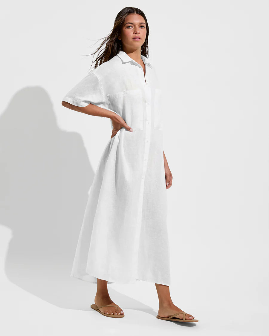 Getaway Shirt Dress - White