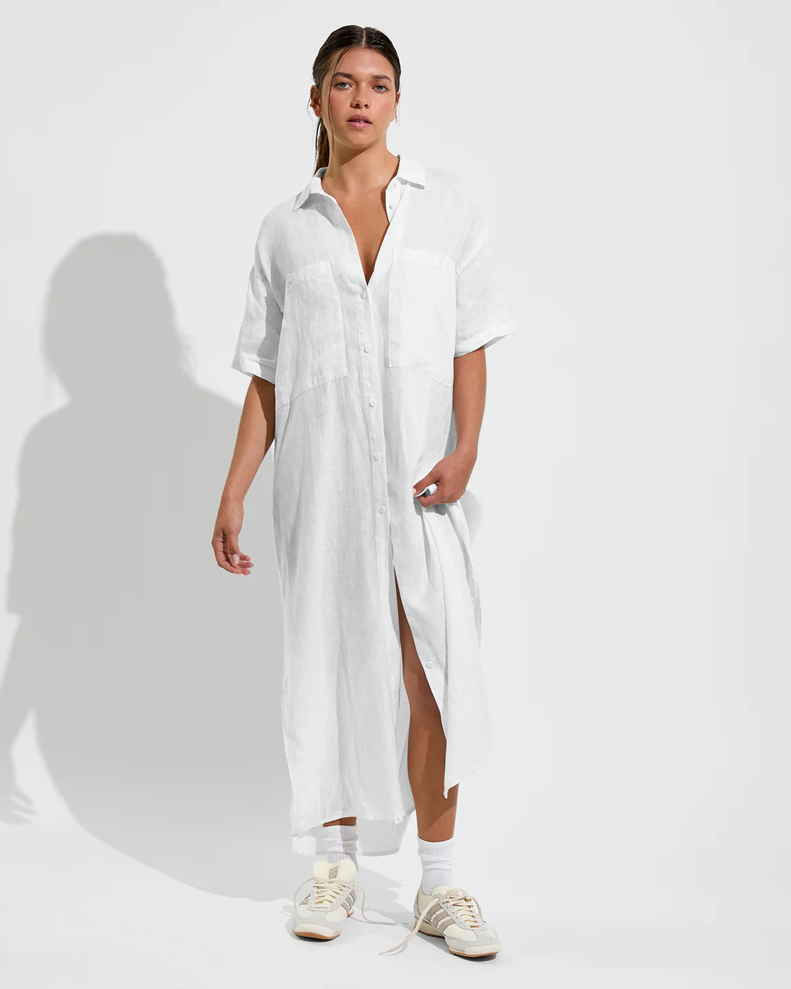 Getaway Shirt Dress - White