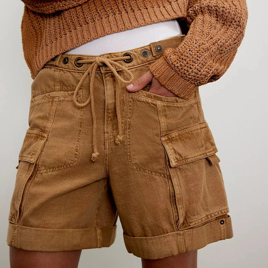 Frankie Washed Shorts - Iced Coffee