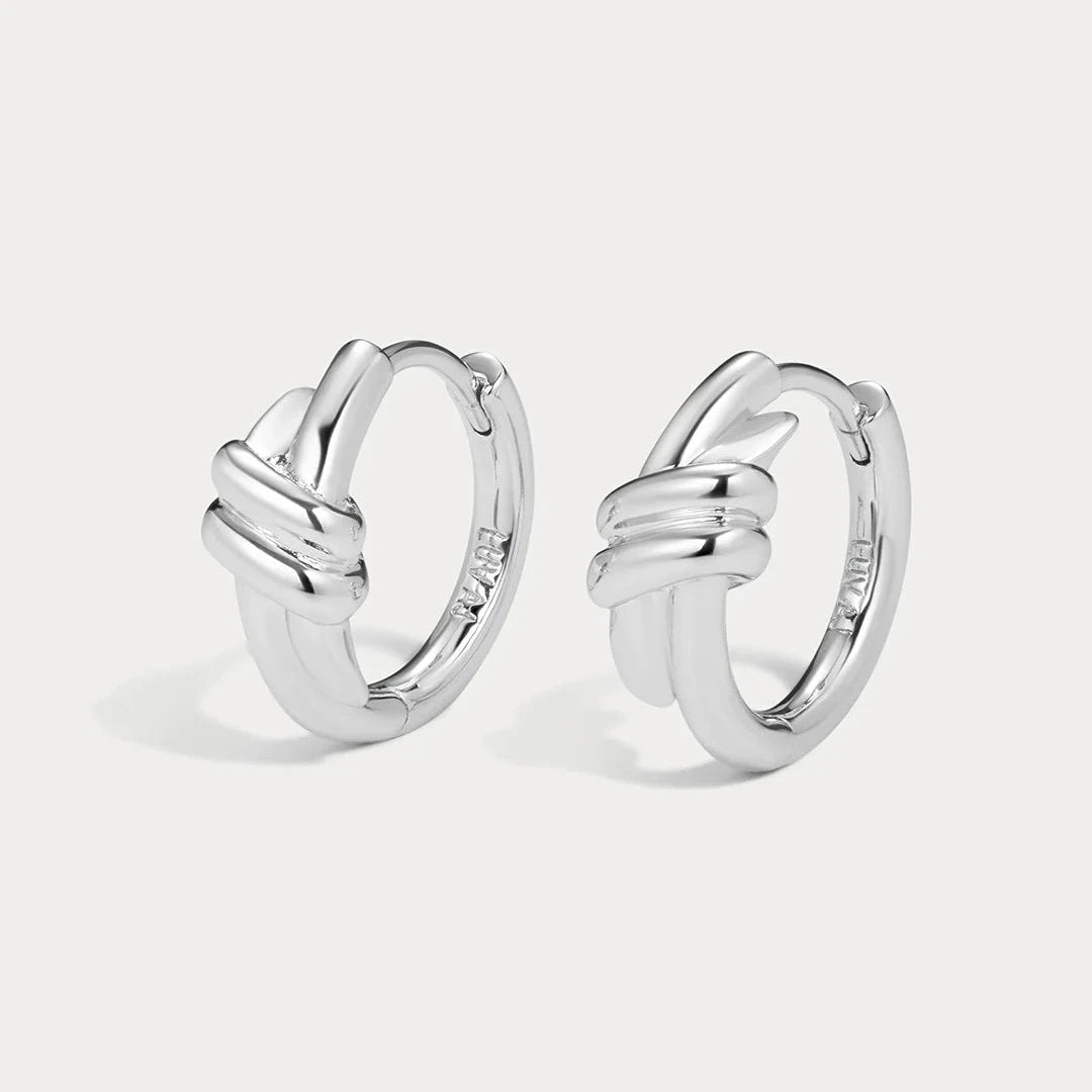 Margaux Knot Hoops - Silver