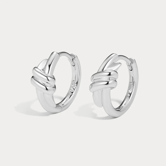 Margaux Knot Hoops - Silver