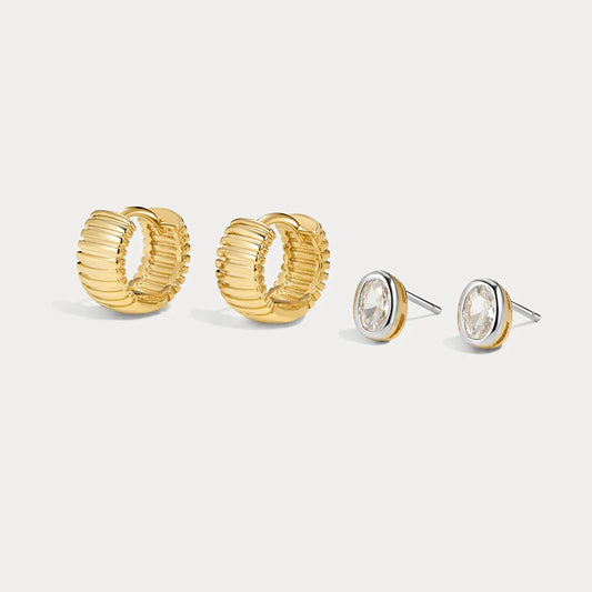 Georgia Stone Earring Set - Gold