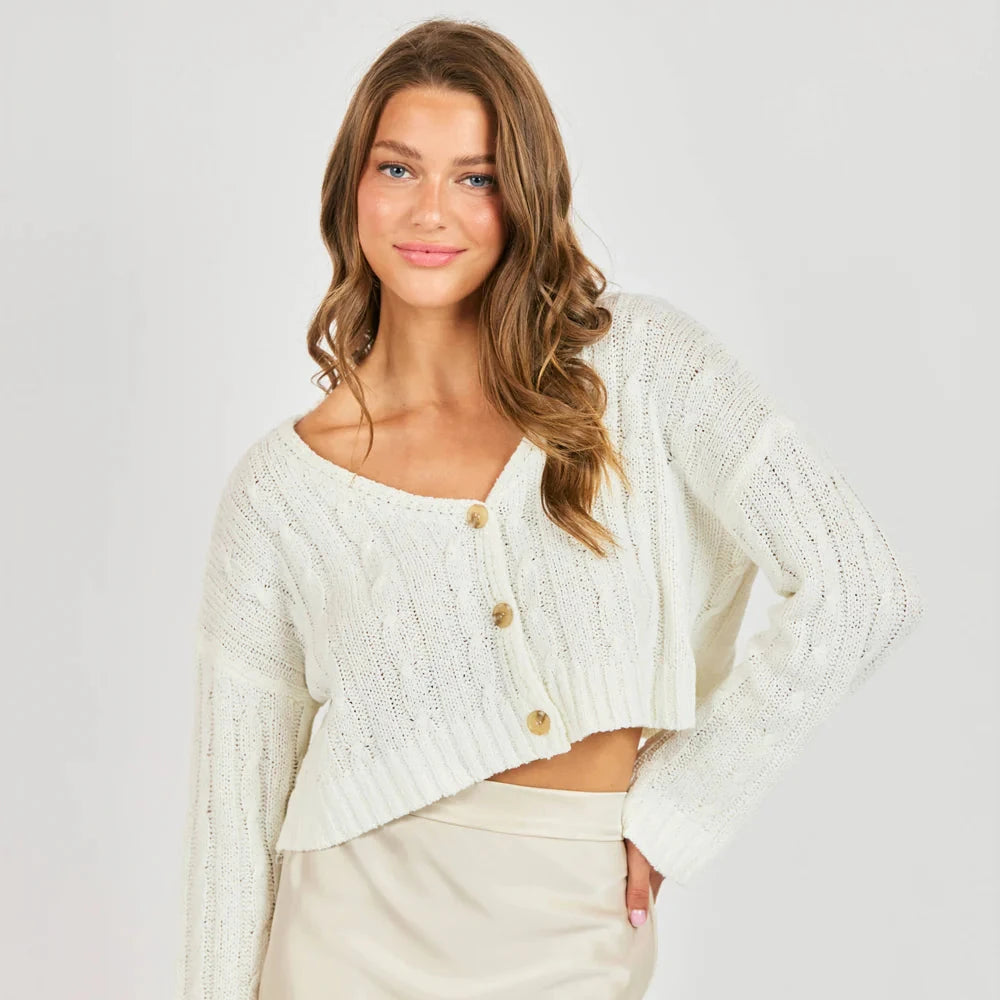 You And Me Cardigan - White