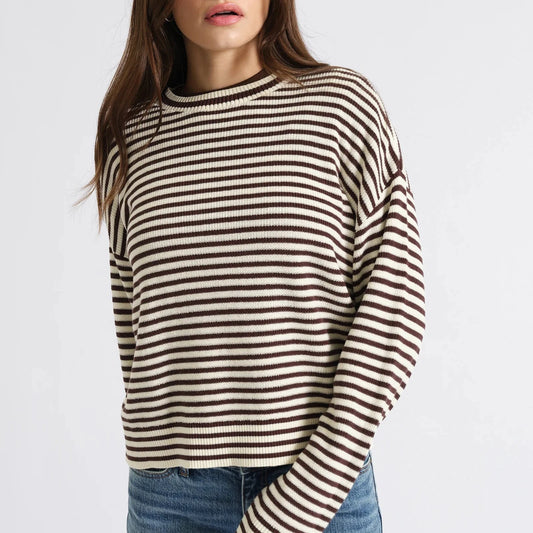 Carlyle Sweater - Chocolate Stripe