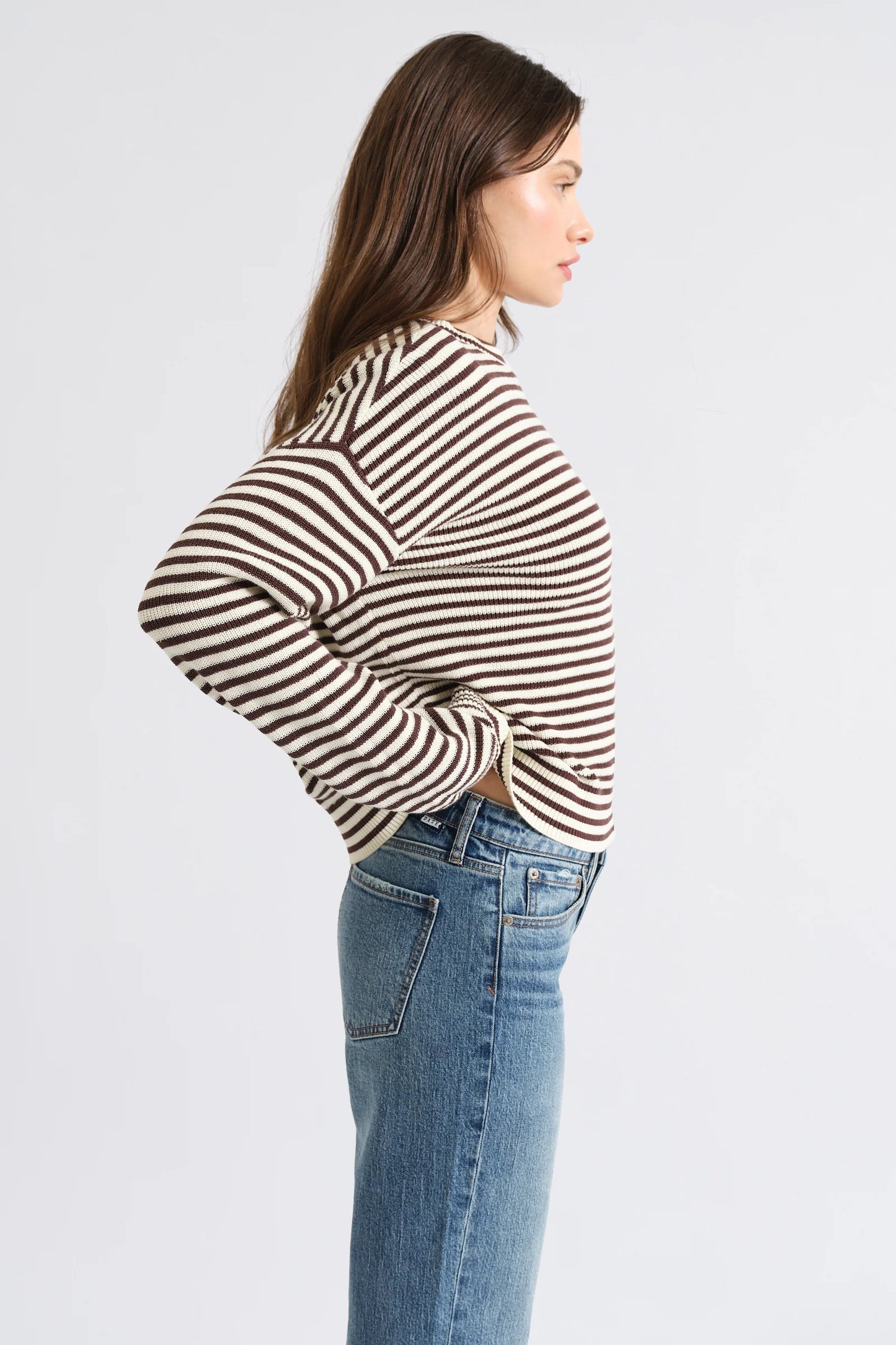 Carlyle Sweater - Chocolate Stripe
