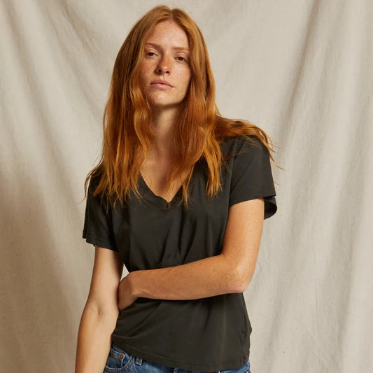 Hendrix V Neck Tee - Vintage Black