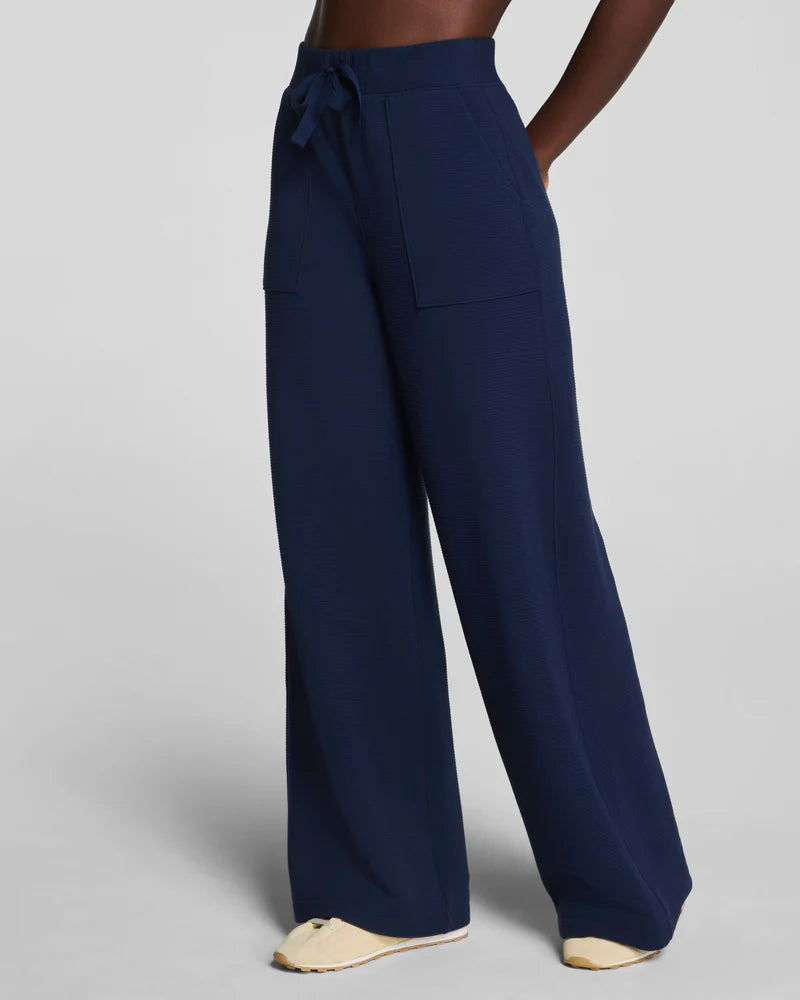 AirEssentials French Rib Wide Leg Pant - Timeless Navy