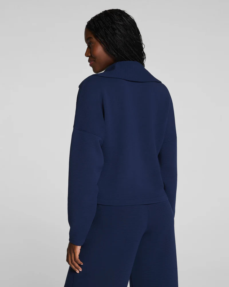 AirEssentials French Rib Half Zip - Timeless Navy