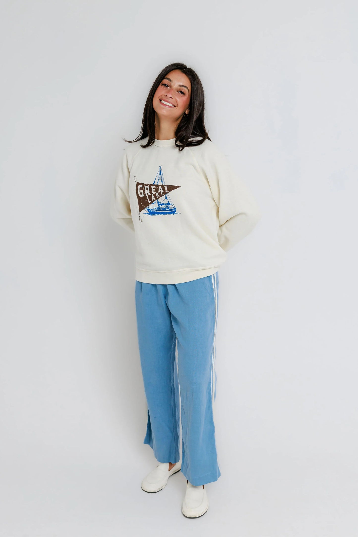 Great Lakes Raglan Crew - Off White