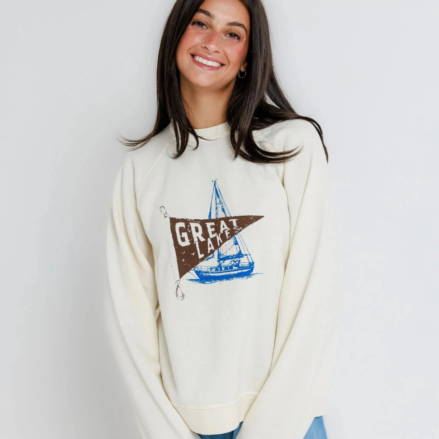 Great Lakes Raglan Crew - Off White