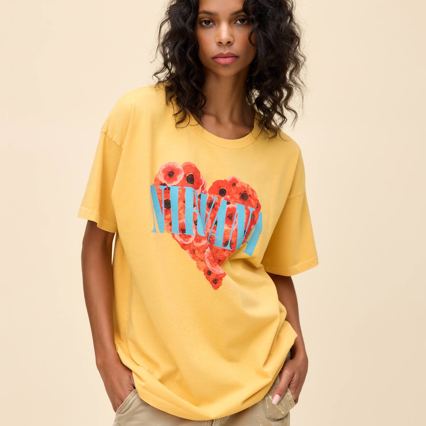 Nirvana Heart Shaped Box Merch Tee - Dusty Gold