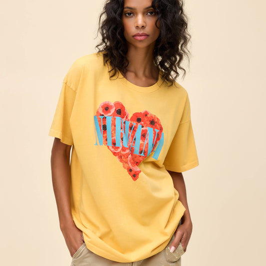 Nirvana Heart Shaped Box Merch Tee - Dusty Gold