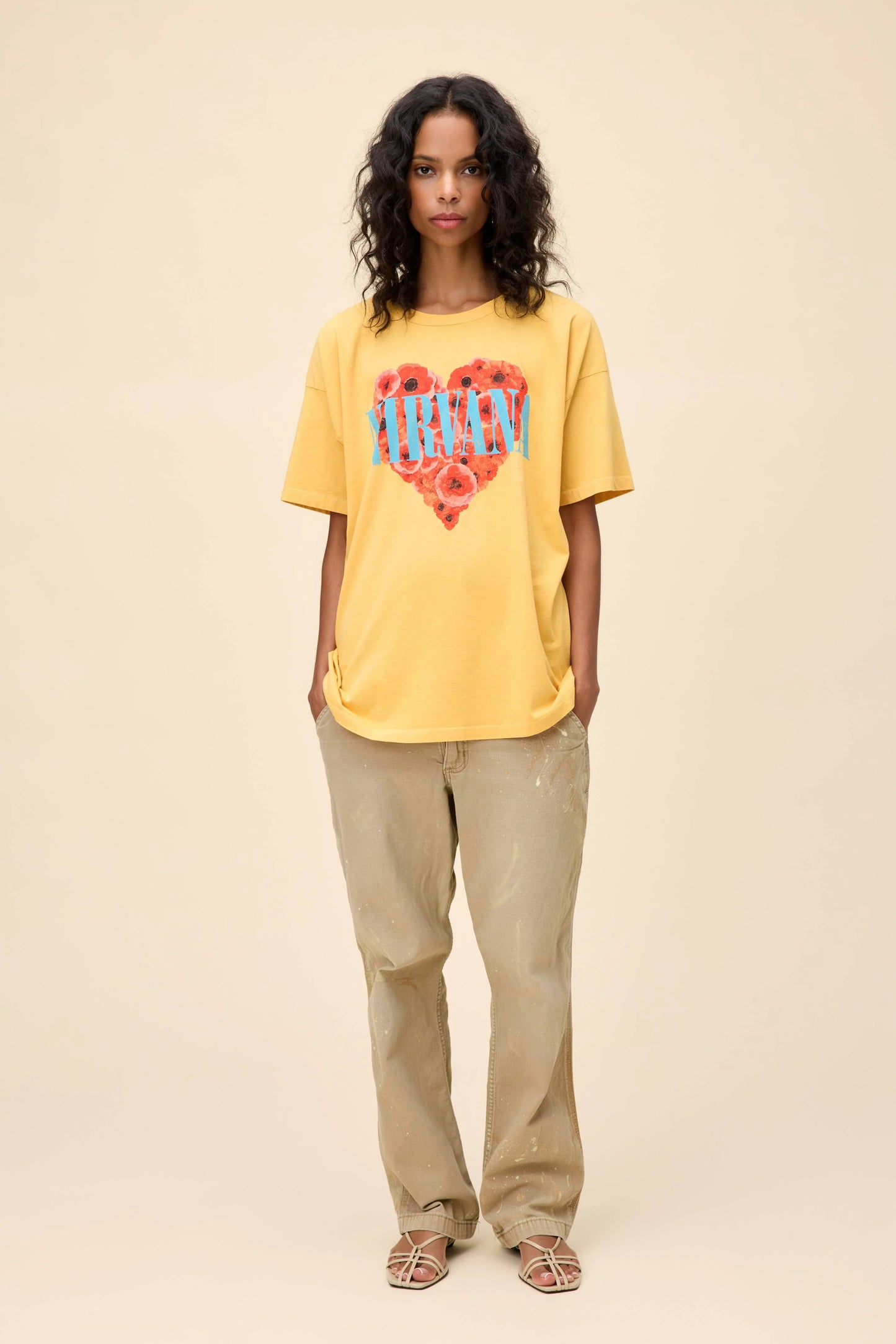 Nirvana Heart Shaped Box Merch Tee - Dusty Gold