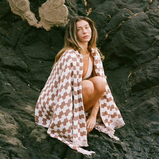 Checker Turkish Towel - Mocha