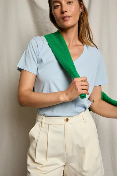 Hendrix V Neck Tee - Powder Blue