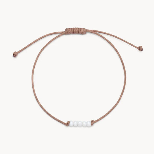 The Abacus Pearl Contemplation Cord Bracelet - Taupe