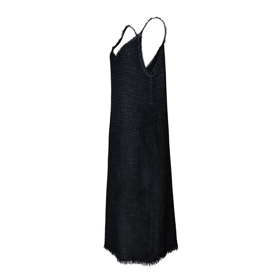 Crinkle Strappy Dress - Black