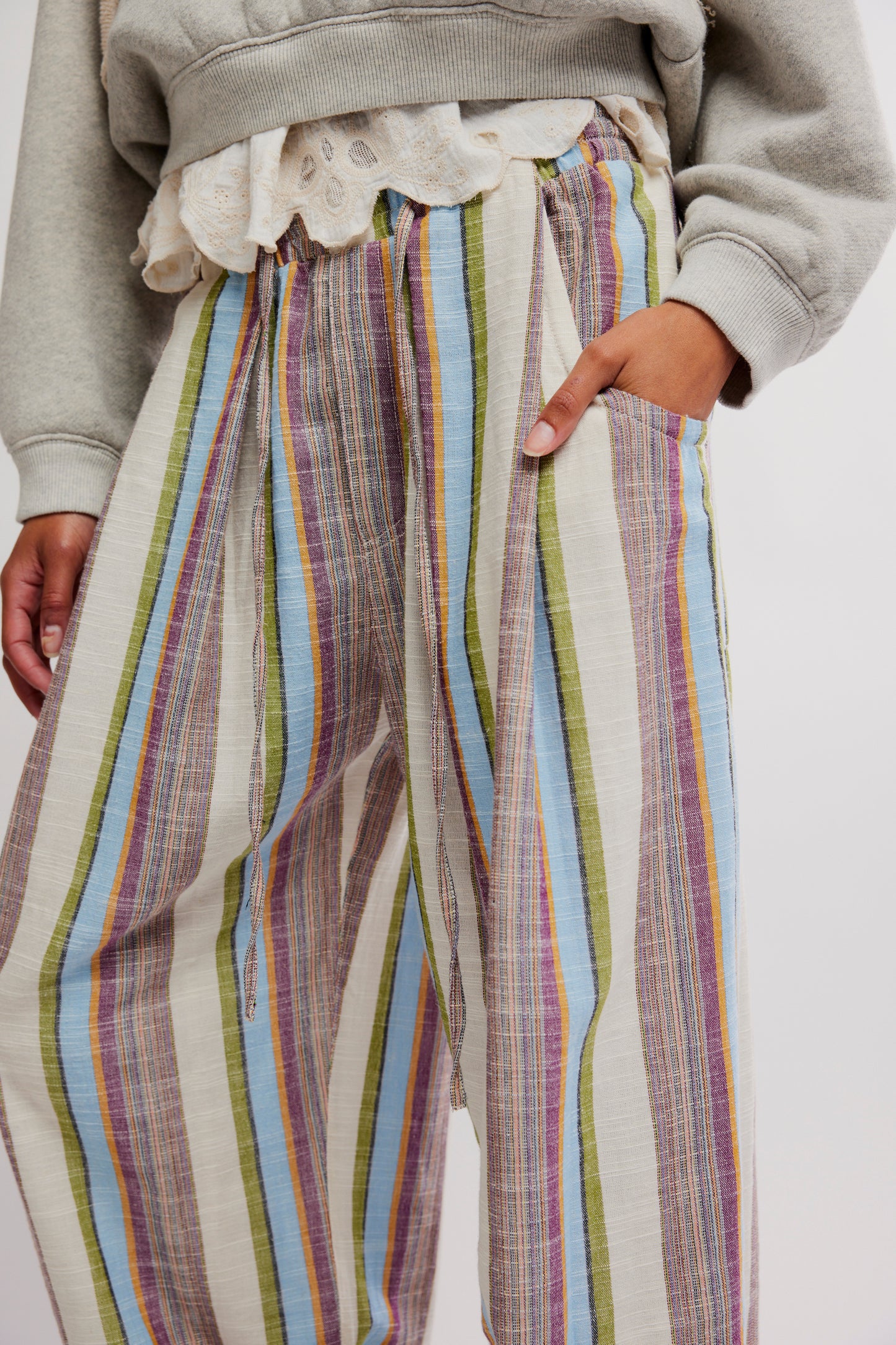 Chambers Laidback Stripe Pant - Ivory Combo