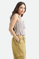 Abigail Tie Top - Robust Red Stripe