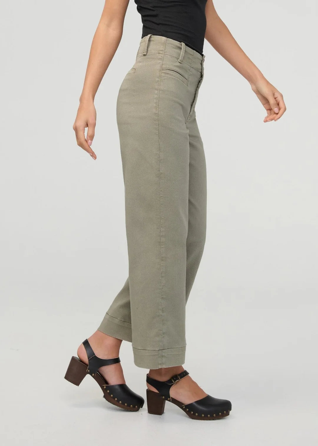 FlexTwill High Rise Trouser - Light Olive