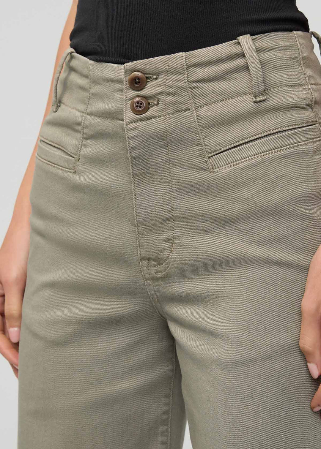 FlexTwill High Rise Trouser - Light Olive
