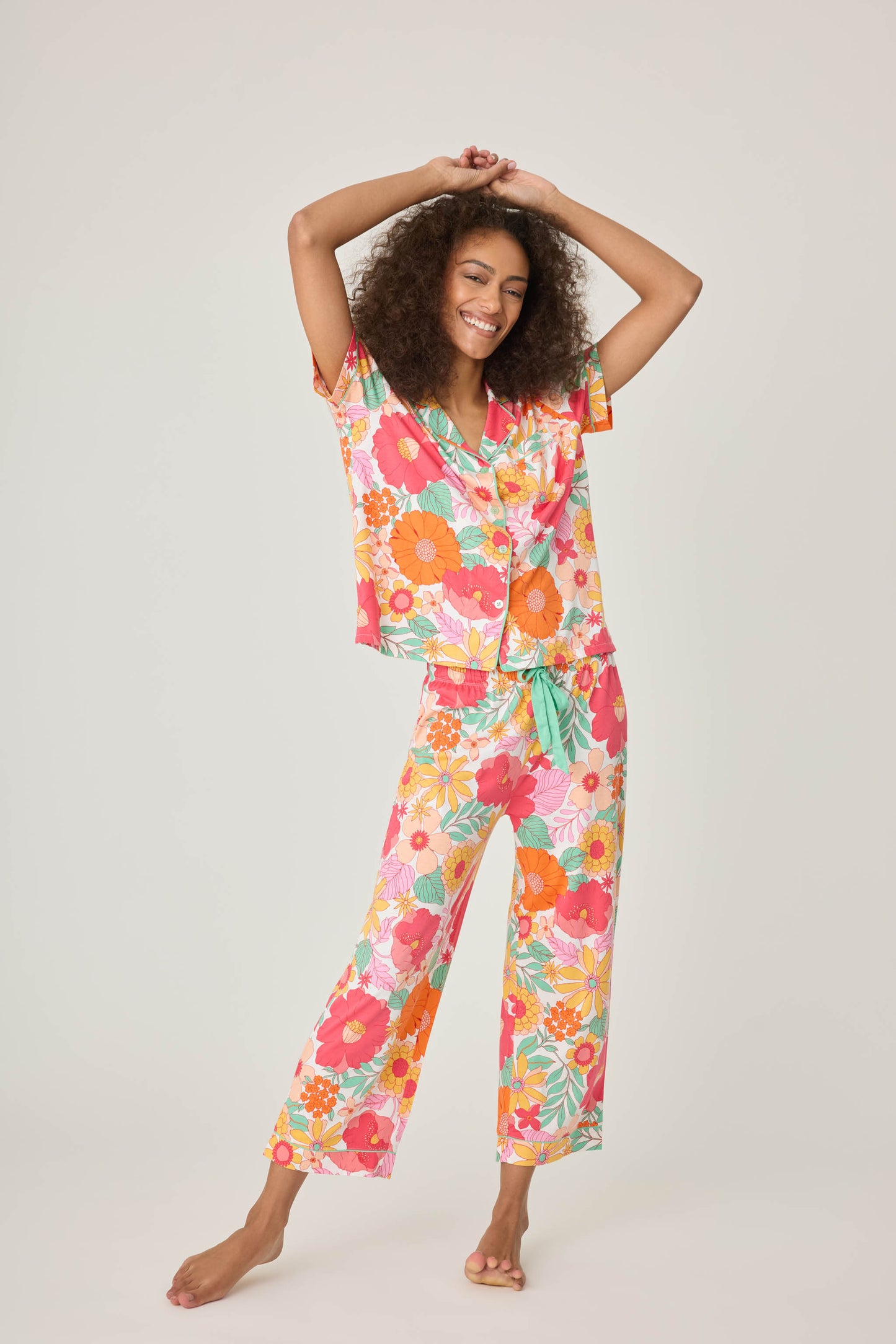 Whimsy Floral Pj Set - Natural
