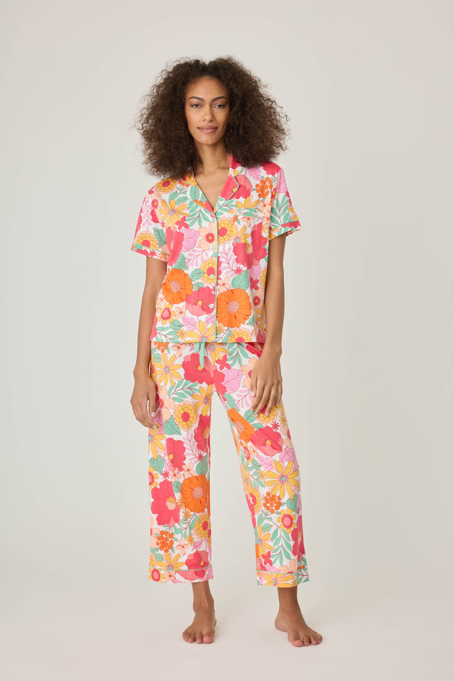 Whimsy Floral Pj Set - Natural