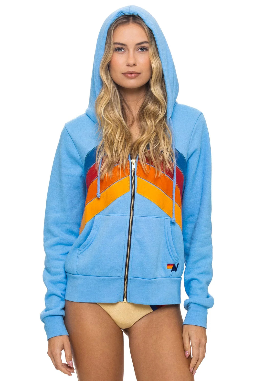 Mountain Stitch Chevron Zip - Sky