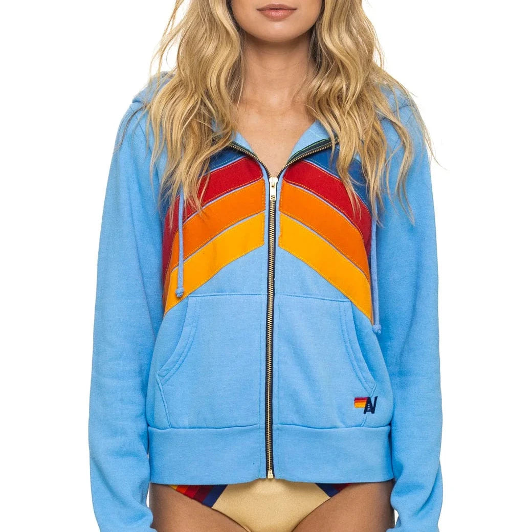 Mountain Stitch Chevron Zip - Sky