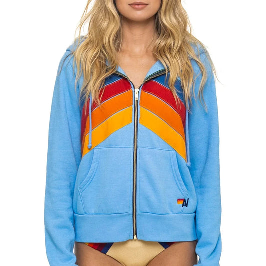 Mountain Stitch Chevron Zip - Sky