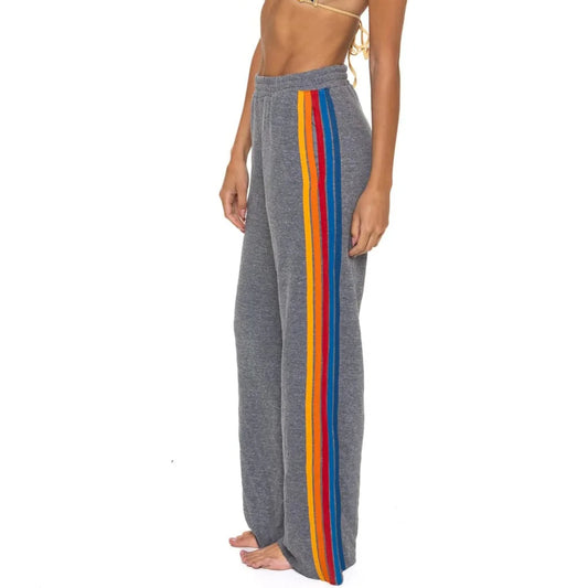 Wide Leg 5 Stripe - Heather Grey