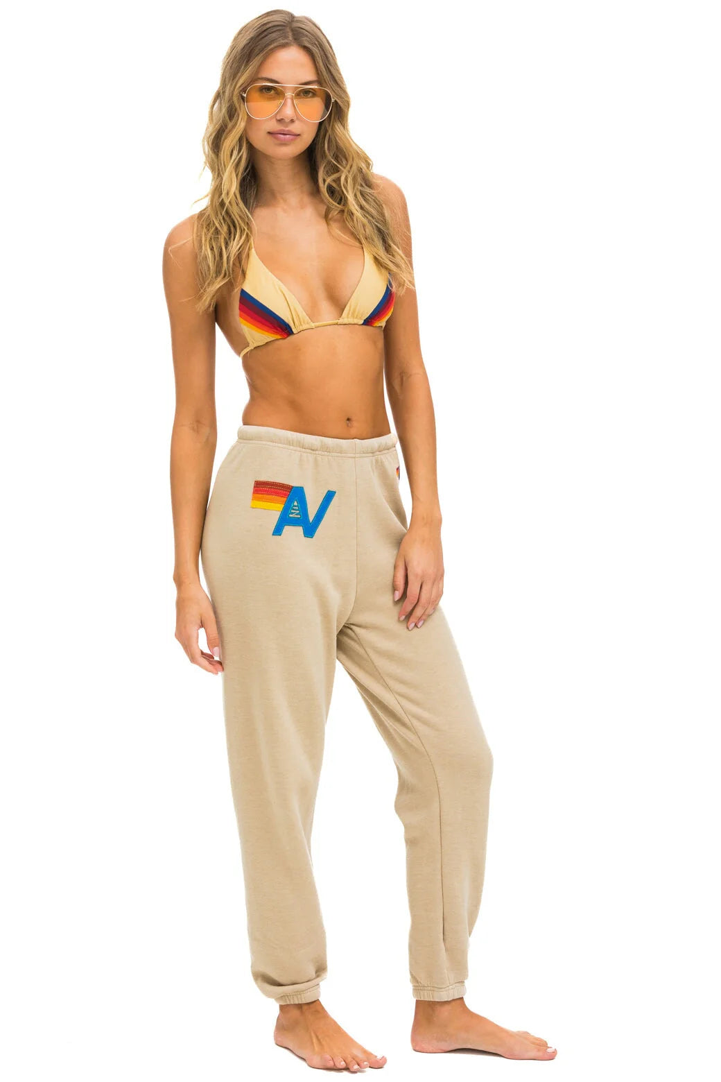 Logo Stitch Sweatpants - Sand